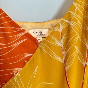 Camila Coelho Vivienne Midi Dress Yellow & Orange Floral